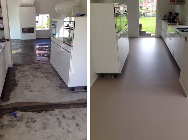 Gietvloer in realisatie Heijthuijsen Limburg #woonbeton #berkersvloeren #gietvloeren #betonlook